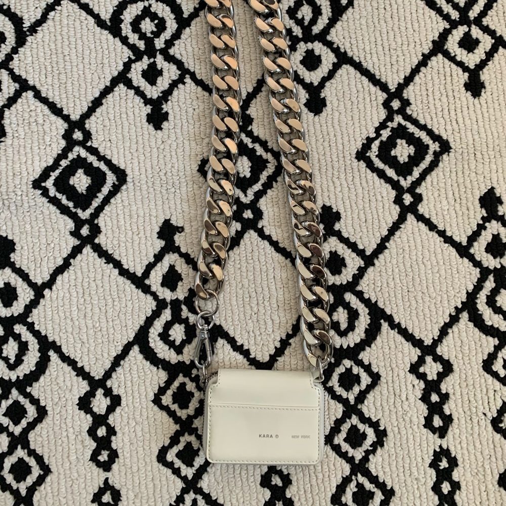 Kara Off-white biker wallet bag